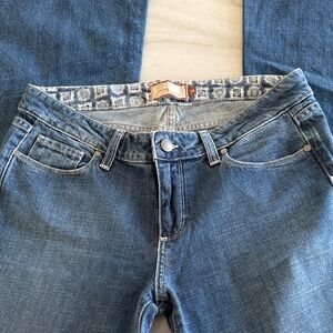 Paige Premium Denim Laurel Canyon Dark Blue Boot Cut Jeans size 30x33”